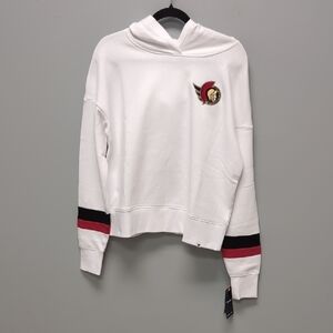 Fanatics White and Red Ottawa Senators Long Sleeve Hoodie Size Med. NWT.
